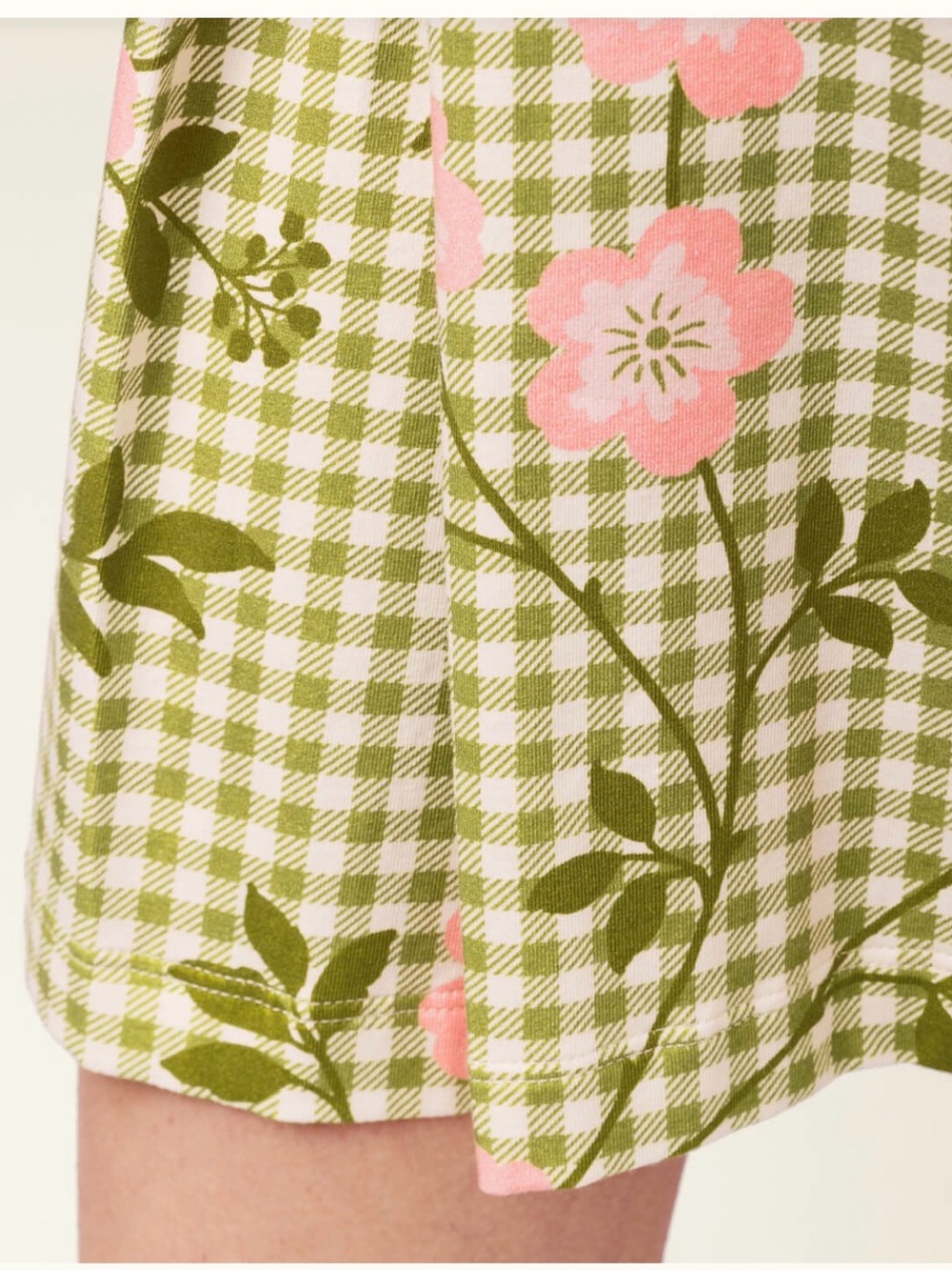 Spartina 449 Green Gingham Dress with Pink Floral Print - Picture 4 of 7